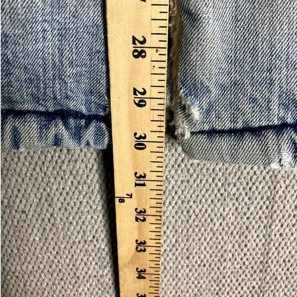 Levi's Vintage Sherpa Lined Denim Jacket Men 44 Blue Trucker Distressed Snap - Picture 12 of 13